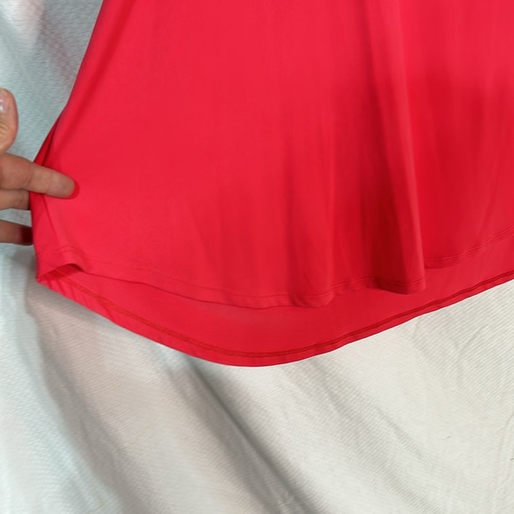 Grace 2x coral polyester spendex hi low hemline short sleeve slight scoop nwt - Picture 6 of 8